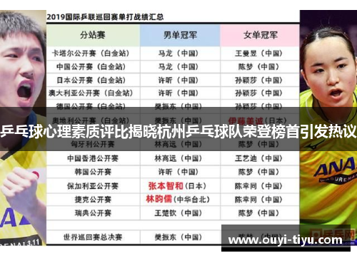 乒乓球心理素质评比揭晓杭州乒乓球队荣登榜首引发热议