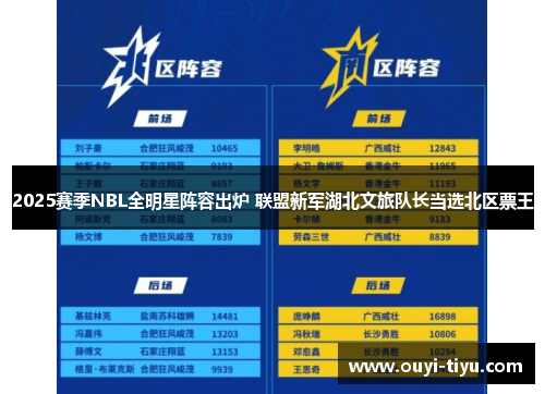 2025赛季NBL全明星阵容出炉 联盟新军湖北文旅队长当选北区票王